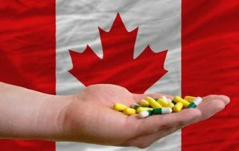 Canadian Flag with Medicine CanadianPharmacyMeds.com