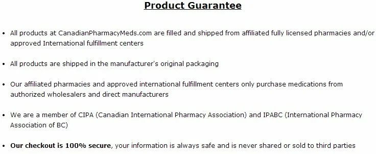 Canadian Pharmacy Meds Product Guarantee